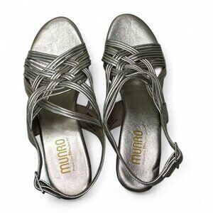 Munro Women's Marianna Slingback Sandal Sz 7 - Metallic Taupe